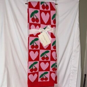 Magaschoni Valentines Day Throw 50 X 70 Cherrys and Hearts
